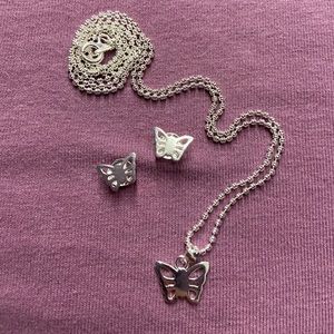 Butterfly Necklace & Earrings Set